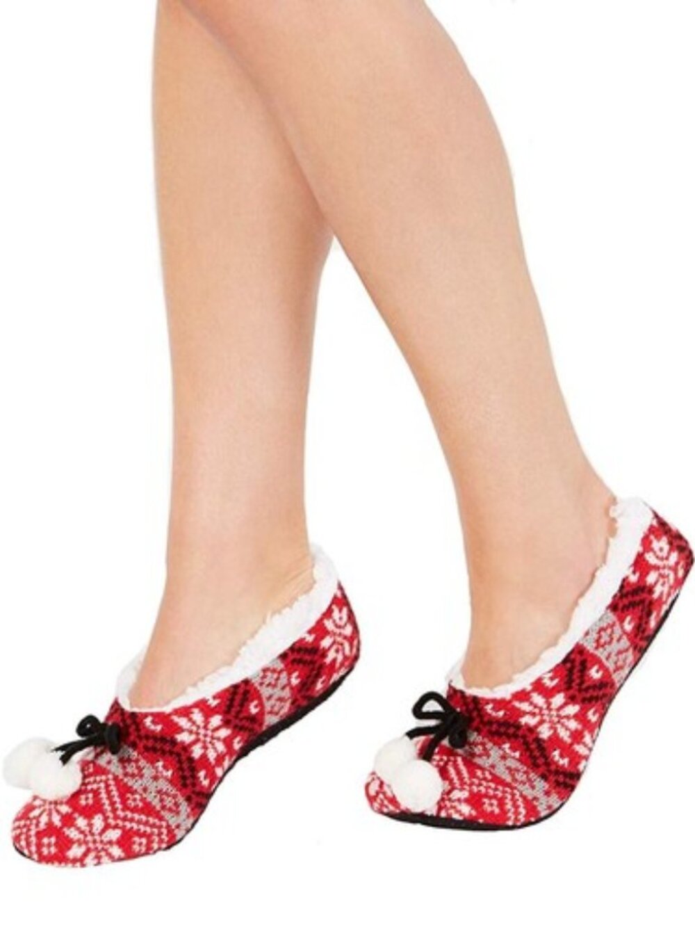 Charter Club Women 1 Pair Ultra Soft Knitted Fair Isle Fuzzy Low Socks